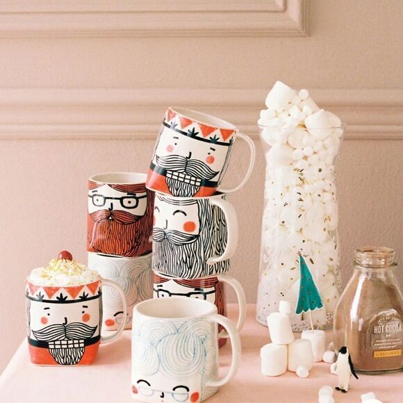 ANTHROPOLOGIE Friendly Face Santa Mug KraftyK - Picture 6 of 7